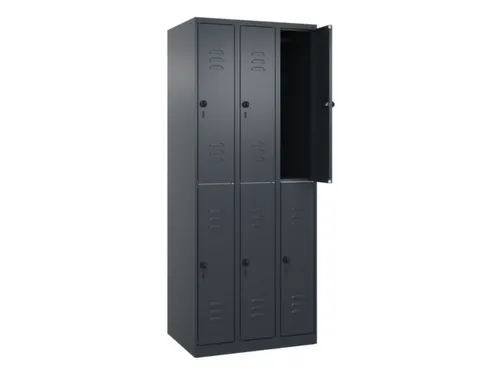 dubbeldekse locker,HxBxD 1850x750x500mm,3x2vak.,vak B 250mm
