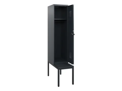 locker met bank,HxBxD 1950x400x815mm,1vak,vak B 400mm,draaigrendel
