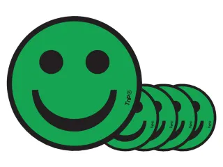 Magneet smiley 50mm emotie blij groen 5 stuks - 2