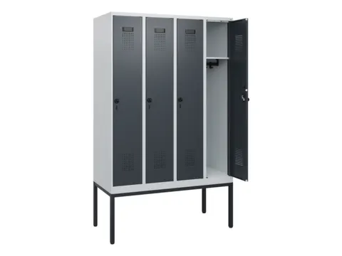 schoollocker,HxBxD 1950x1200x500mm,4vak,vak B 300mm,draaigrendel