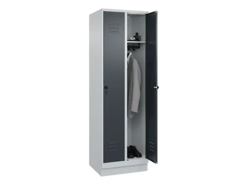 locker,HxBxD 1950x600x500mm,2vak,vak B 300mm,draaigrendel,sokkel