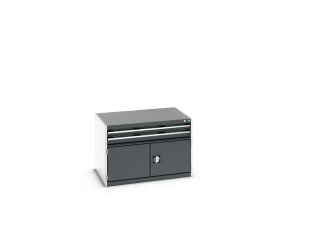 ladekast HxBxD 700x1050x750mm 2laden RAL7035 front RAL7016