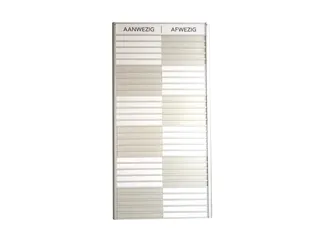 Menoor In-Uit bord 30 namen Aluminium Aanwezig/Afwezig Wit - 1