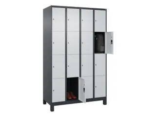 lockerkast,HxBxD 1950x1200x500mm,4x4vakken,vak B 300mm,cil.-slot - 1