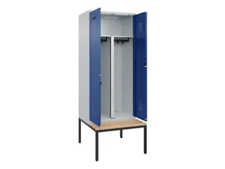 PBM-locker met bank,HxBxD 2120x800x815mm,2vak,vak B 400mm - 1