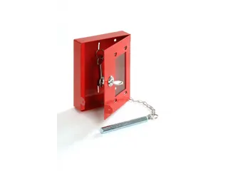 Noodsleutelkastje rood cilinderslot - 1