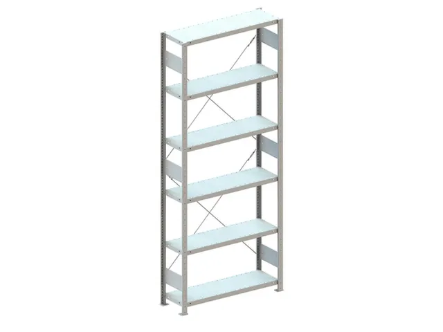 Inhaakstelling Basisveld 2500x1056x336mm 6legborden 100kg Ral7035