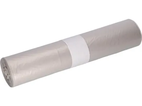 vuilniszak 70x110 transparant LDPE rol van 25 stuks