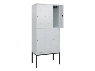 dubbeldekse locker,HxBxD 2120x900x500mm,3x2vak.,vak B 300mm,cil.-slot - 2