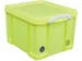 Boîte de rangement 35 Litres Jaune Néon + poignées