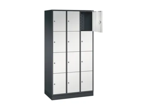 lockerkast,RAL 7021/RAL 7035,HxBxD 1950x920x500mm,3x4vakken,cil.-slot