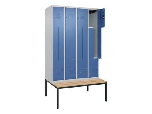 Z-garderobekast,HxBxD 2120x1200x815mm,8vak,vak B 300mm,cil.-slot