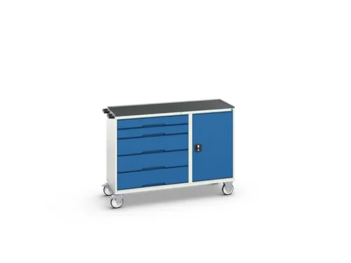 montagetafel 965x1300x550mm staalblad 5 laden kast front RAL5010