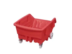 PE-kiepwagen,HxLxB 625x1320x920mm,0,3m³,draagverm. 150kg,rood,Wielen