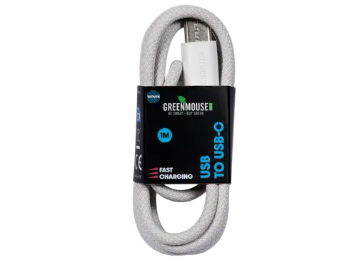 Kabel Green Mouse USB-A to USB-C data Woven 1m blisterverpakking