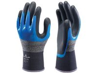 Handschoen 376R, Maat 7 Nitril Blauw Zwart