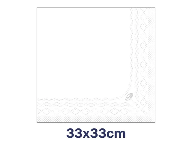 Servetten Tork 477149 2-laags 33x33cm wit 1/4 vouw 200st.