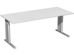 In hoogte verstelbaar bureau,HxBxD 680-820x1800x800mm,blad lichtgrijs