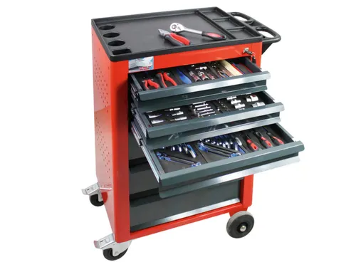 Gereedschapswagen Met Gereedschapsassortiment 950x610x450mm 3 Laden