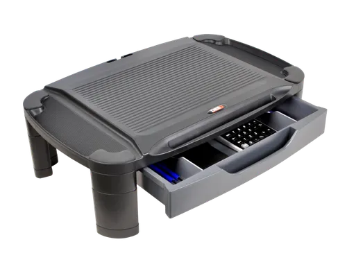 Monitorverhoger Tablet Houder 3 Hoogte Standen Opberglade Xlarge Zwart