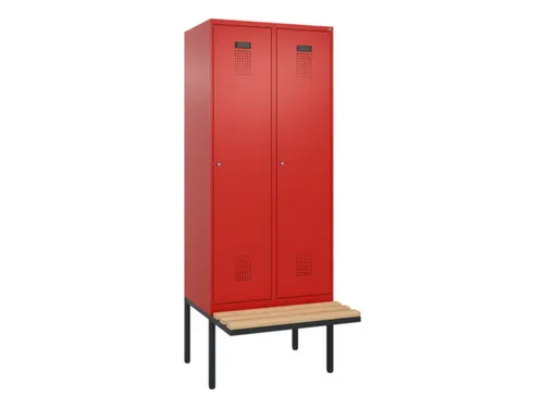 locker met bank,HxBxD 2120x800x815mm,2vak,vak B 400mm,cilinderslot