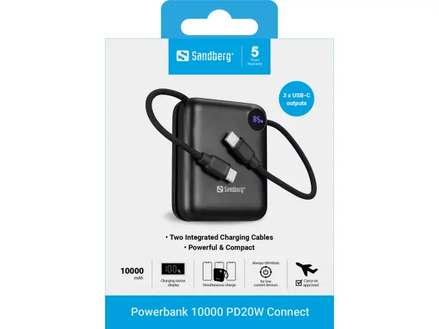 Sandberg powerbank 10000 mAh PD20W Connect