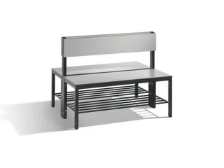 omkleedbank,HxLxD 796x1000x760mm,HPL zilvergrijs,frame staal RAL7021 - 1