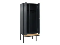 locker met bank,voor scheiding van kleding,HxBxD 2120x800x815mm,2vak