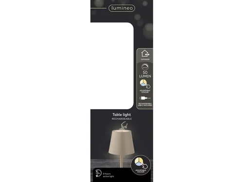 Tafellamp Lumineo led oplaadbaar steady binnen bruin