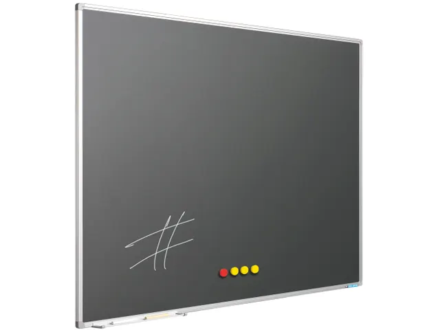 Krijtbord 120x150 cm Softline alu profiel 8mm grijs emaille