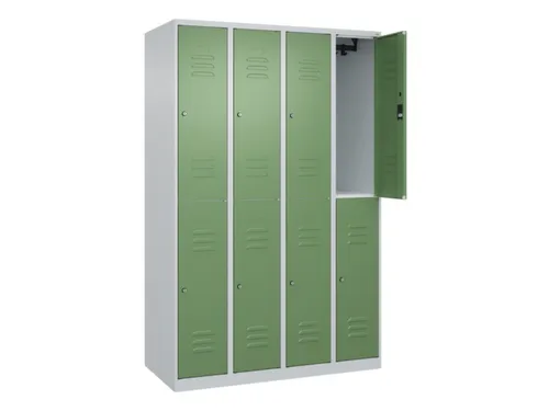 dubbeldekse locker,HxBxD 1850x1200x500mm,4x2vak.,vak B 300mm,cil.-slot