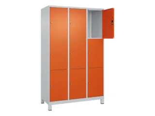 lockerkast,HxBxD 1950x1200x500mm,3x3vakken,vak B 400mm,cil.-slot - 1