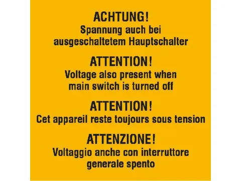 Panneau d'avertissement additionnel p. int./ext.