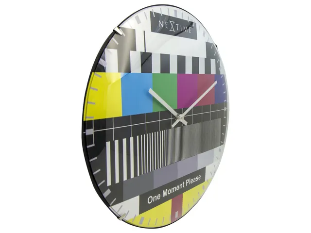 Wandklok Nextime Dia. 35cm Bol Glas Multi-color 'testpage Dome'