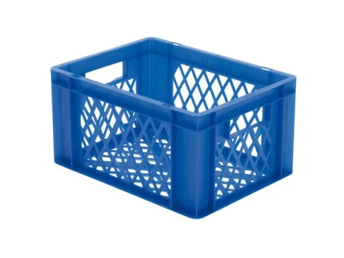 Euronorm-stapelbak 19l 210x400x300mm Wanden/bodem Opengewerkt Blauw