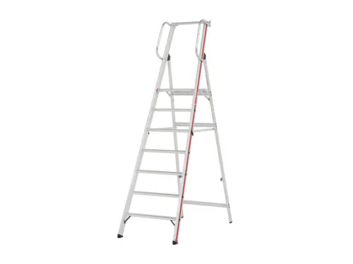 platformladder,bordes HxBxD 1650x440x400mm,7treden,aluminium