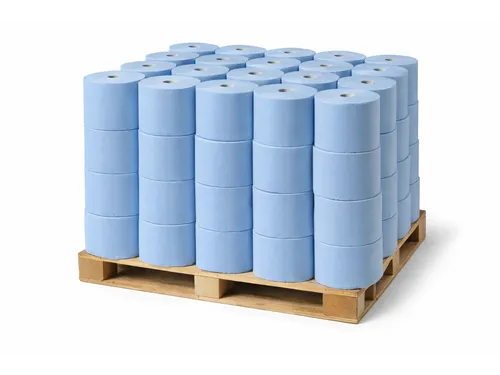 Poetspapier 360 Meter verlijmd blauw 3-laags Pallet 36 Rol