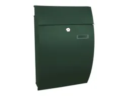 muurbrievenbus,staal,groen,HxBxD 480x322x155mm,inworp/uitname voor