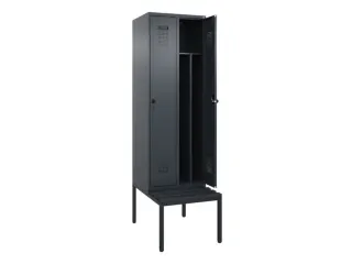 locker met bank,voor scheiding van kleding,HxBxD 2120x600x815mm,2vak - 1