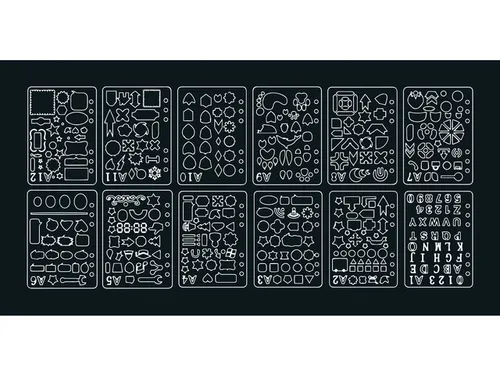 Sjablonen Kangaro 12 stuks 15x21cm assorti