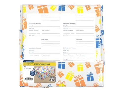 Cadeaupakketdoos Raadhuis 3 240x170x80mm krimp a 5 stuks