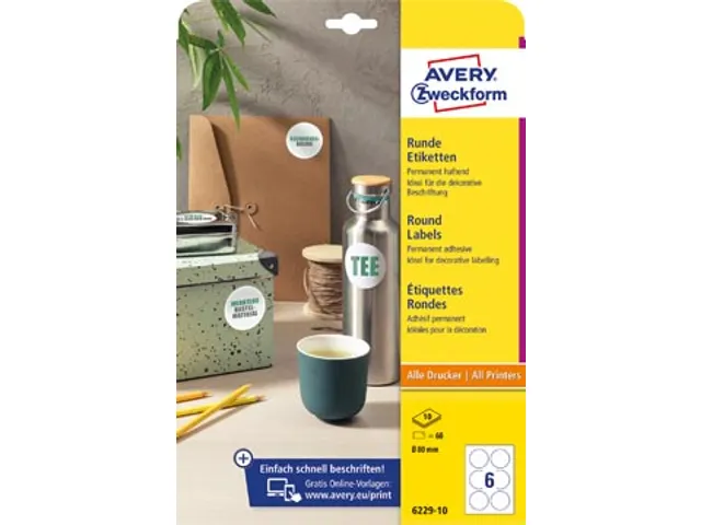 Ronde Etiketten Diameter 80 Mm Wit Permanent