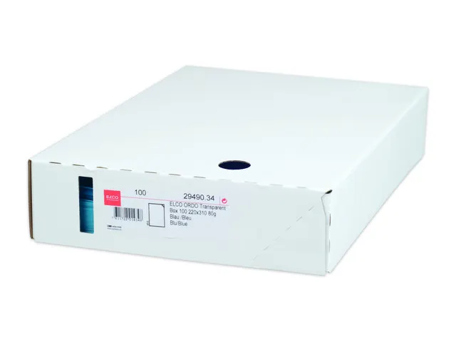 Transparant L-map A4 blauw 100 stuks