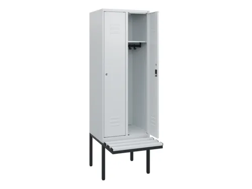 locker met bank,HxBxD 1950x600x815mm,2vak,vak B 300mm,cil.-slot