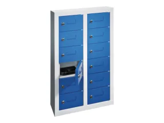 lockerkast,HxBxD 815x460x200mm,2x6vakken,RAL7035,front RAL5010 - 3