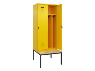 locker met bank,voor scheiding van kleding,HxBxD 2120x800x815mm,2vak - 1