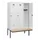 locker met bank,HxBxD 1950x1200x815mm,3vak,vak B 400mm,draaigrendel