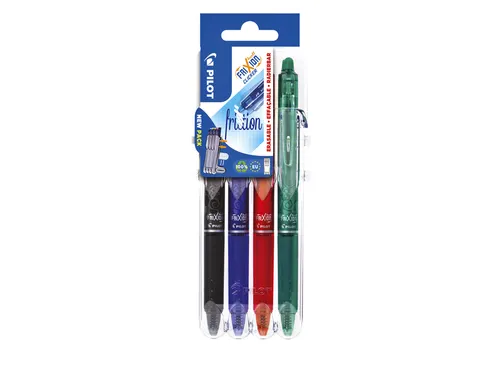Rollerpen Pilot Frixion Clicker 0.7mm Set2Go 4 stuks Basis Kleuren