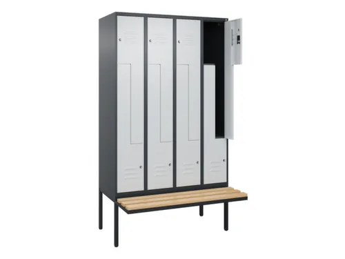 Z-garderobekast,HxBxD 2120x1200x815mm,8vak,vak B 300mm,cil.-slot