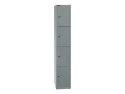 lockerkast,HxBxD 1802x305x457mm,1x4vakken,cil.-slot,romp zilverkleurig